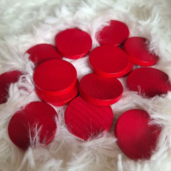 Backgammon Replacement Pieces Tokens Round 1970s Game Vintage Red Tan Retro - Picture 3 of 6
